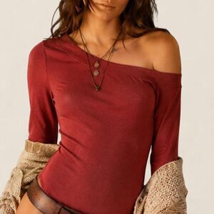 Free People That’s Hot Off Shoulder Bodysuit Size Small